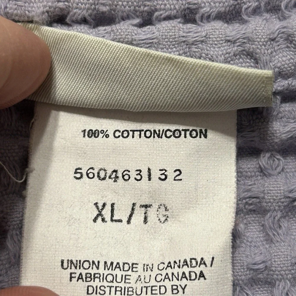 Seasons Sport Purple Button Up‎ Waffle Knit Union Made Canada Jacket Women's XL